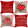 Wholesale Valentine's Day Linen Plaid Printed Love Waist Pillowcase