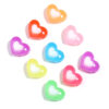 Wholesale 10pcs Jelly colored double-layer heart-shaped acrylic beads
