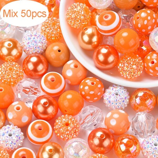 Wholesale 50pcs 20mm mixed style of yellow, green, purple and pink Acrylic Beads