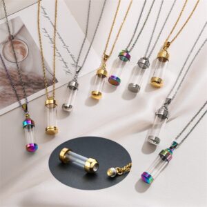 Wholesale Can open perfume bottle pendant stainless steel necklace