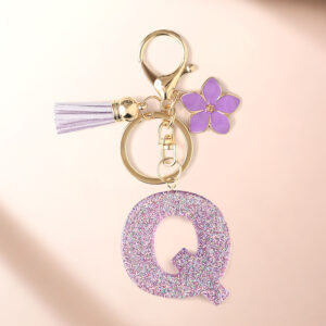 Purple q keychain