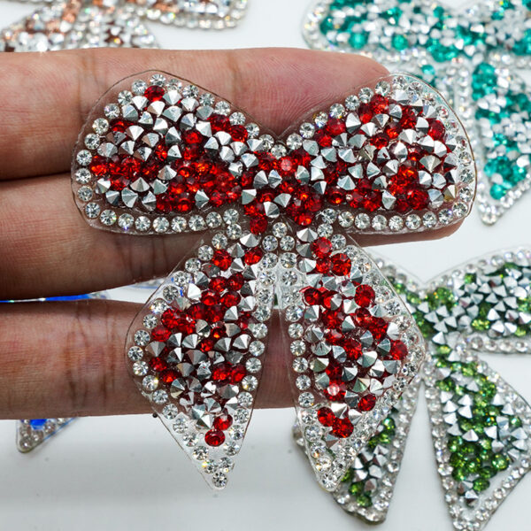Wholesale Colorful bow pattern rhinestone embroidery DIY Patches
