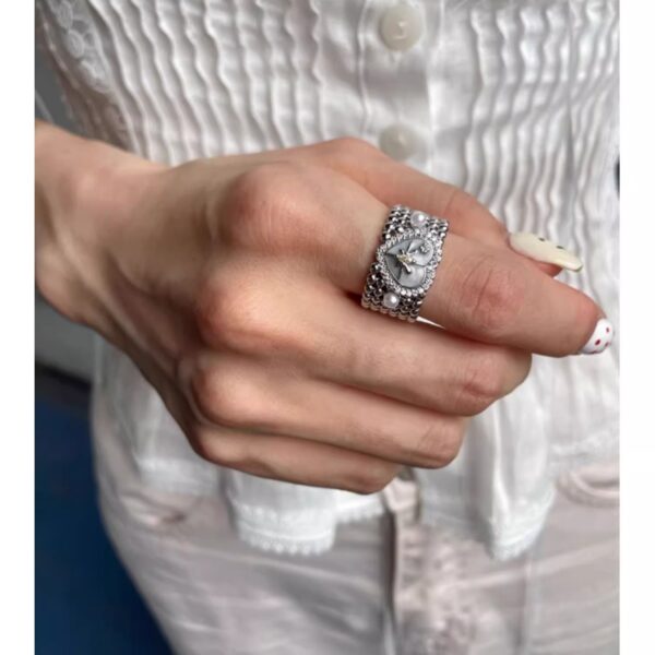 O1CN01ovc3Ko1m65OrXJt8u_2209494864904-0-cib Wholesale Love wide pearl hexagonal star adjustable ring with an opening