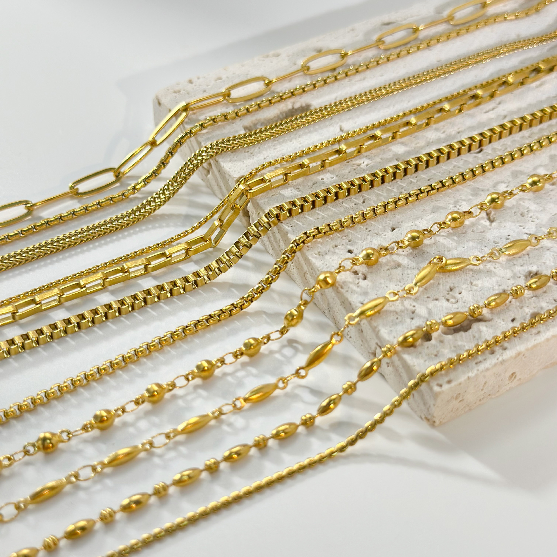Wholesale Titanium Steel Chain Necklace DIY Matching Pendant 18K Gold