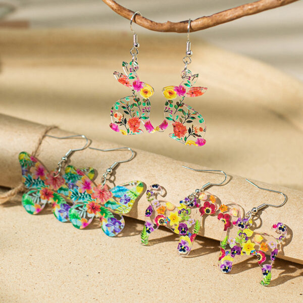 Wholesale Easter Rabbit Earrings Butterfly Puppy Earrings
