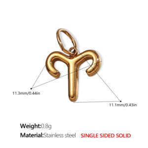 Pj431g3 aries gold solid pendant