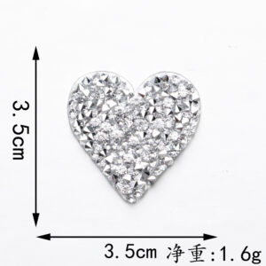 3.5*3.5cm*silver white love*hot melt adhesive