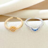 Wholesale Sun and Moon Tonghui Stacked Diamond Open Ring