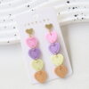 Wholesale Valentine's Day Long Heart Earrings, Colorful Acrylic Earrings