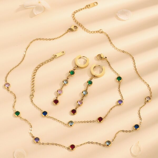 O1CN01oyb5HY1MqB01pBZ9R_2212889381485-0-cib Wholesale Luxury Color Treasure Necklace Bracelet Earrings Set