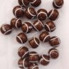 Wholesale 5pcs 20MM Brown Rugby Printed Beads
