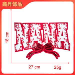 Heated hot melt glue*red*letter bow*bow nana*height 18*27cm