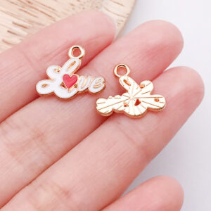 1 white dripping love letter love14x16x1mm-0.7g-25187