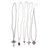 Wholesale Punk retro inlaid zircon cross pendant necklace
