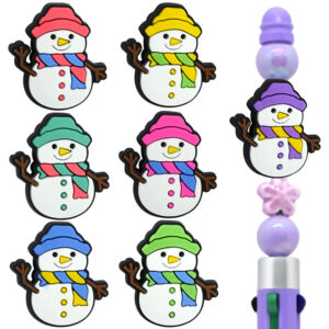 Wholesale Random 100pcs Cartoon Christmas Snowman Beads