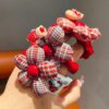 Wholesale Red checkered flower elastic cute headband