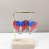 Wholesale Independence Day Flag Red Blue Sunflower Love Earrings