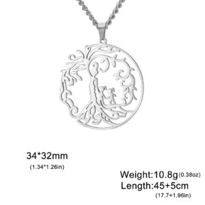 Mother + daughter + daughter (thick chain) steel color