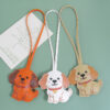 Wholesale Cute PU Leather Golden Retriever Puppy Keychain