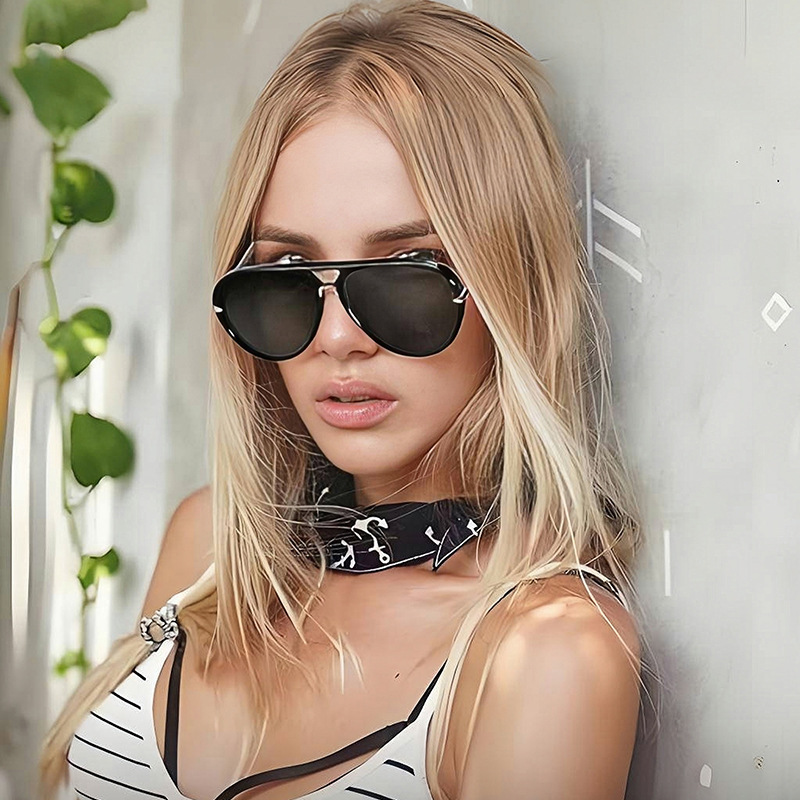 Wholesale Pilot Retro Large Frame Mirror Sunglasses