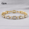 Wholesale Geometric shaped copper inlaid zircon bracelet
