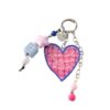 Wholesale Dopamine plaid heart-shaped letter bead star keychain