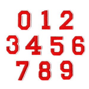Red numbers set of 10