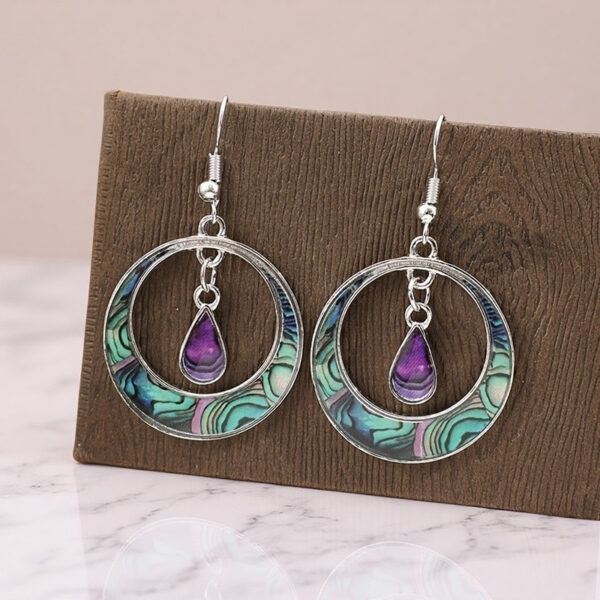 Wholesale Retro Hollow Round Pattern Water Drop EarringsBohemian