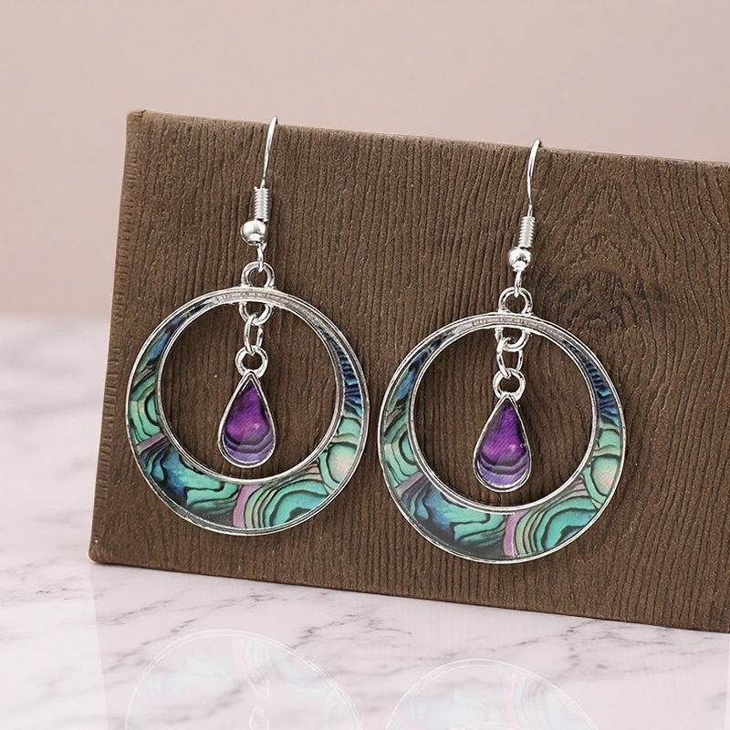 Wholesale Retro Hollow Round Pattern Water op EarringsBohemian