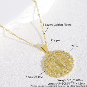 Round religious nc22-6 / Real gold plating (color-preserving electroplating)
