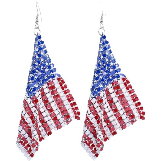Wholesale Independence Day flag love bow five pointed star earrings
