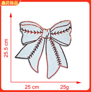 Hot melt glue*red and white*bow*softball bow*height 25.5*25cm