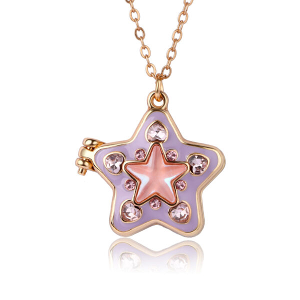 Wholesale opening and closing five-pointed star colored diamond clavicle chain starfish necklace