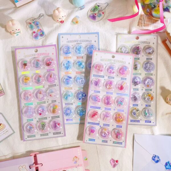 Wholesale 3D Capsule Creative Illustration Relief Crystal 3D Children's Stickers Craft Educational Reward Mobile Phone Camera Decoration Stickers