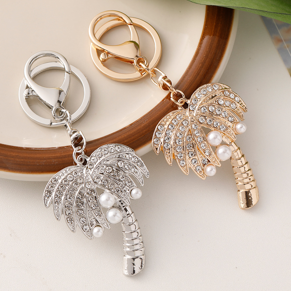 Wholesale nut tree inlaid with diamond pearl metal key