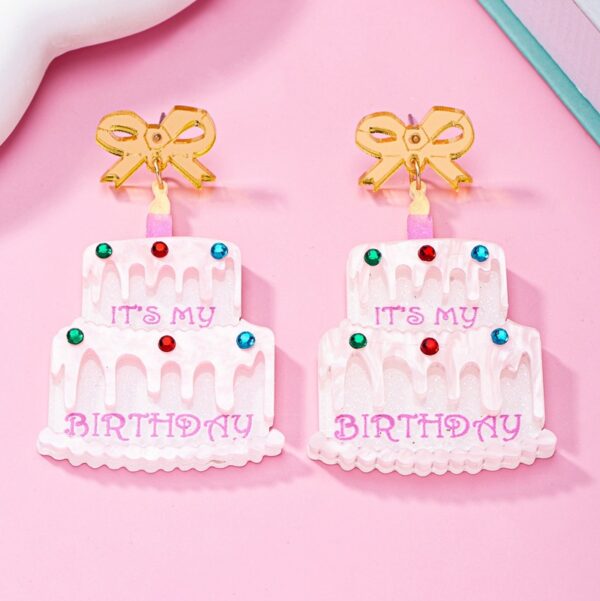 Wholesale Birthday Cake Acrylic Earrings