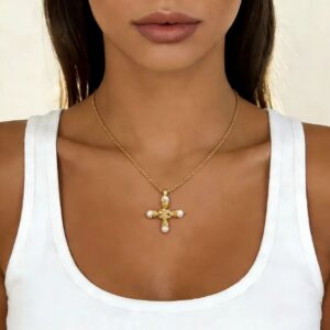 Gold Cross Necklace - X6378A