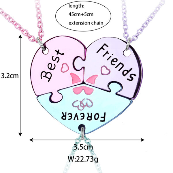 O1CN01pHFzJA1Ros5T0byBn_2204819392159-0-cib Wholesale children's necklace good friend love stitching alloy pendant