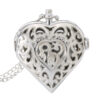 Wholesale Vintage hollowed out heart-shaped silver flip quartz pocket watch