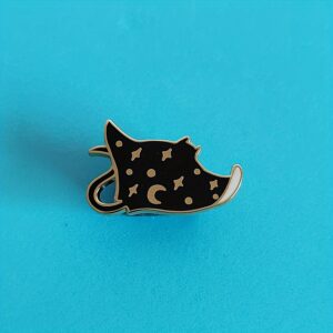 Wholesale Cute Cat Enamel Brooch under the Night Sky