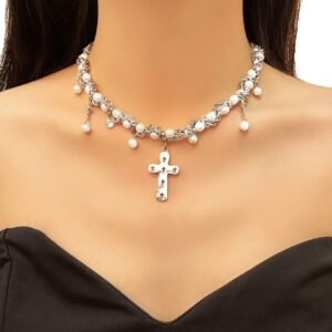 Pearl Cross Necklace - DX0754