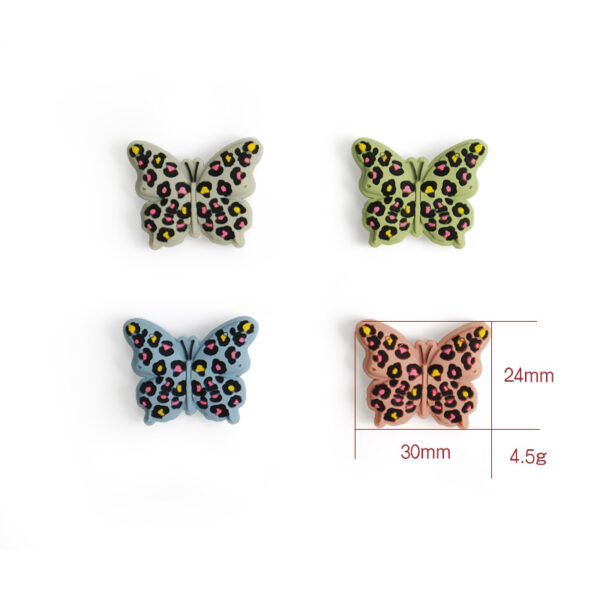 O1CN01pJeSt41mY1Pjs1iwp_2001174965-0-cib Wholesale 10pcs Creative Leopard Butterfly Silicone Loose Beads