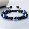 Wholesale Jewelry Accessories 10mm Volcanic Rock Bracelet Turkey Devil's Eye Beaded Hand Rope Adjustable