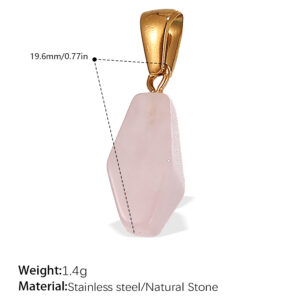 Pj470pkg rose quartz gold pendant