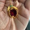 Wholesale Open the pomegranate and pomegranate seed golden earrings
