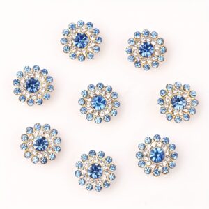 Light blue / 14mm three-layer sunflower (glass diamond)