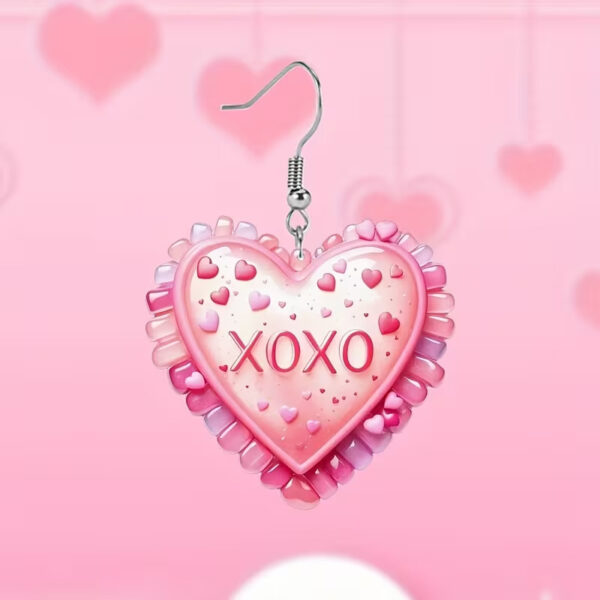 Wholesale Pink Love Candy Color Valentine's Day Acrylic Earrings