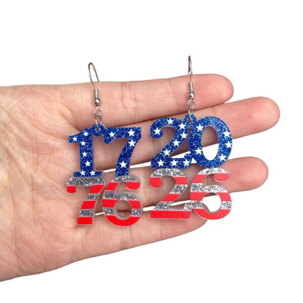 Wholesale Independence Day Acrylic Heart Earrings