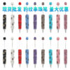 Wholesale Leopard print multi-color plastic diamond studded beadab pens