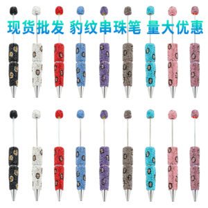 O1CN01pMW3Es1gBE7FnG4fR_2215447764103-0-cib Wholesale Leopard print multi-color plastic diamond studded beadab pens